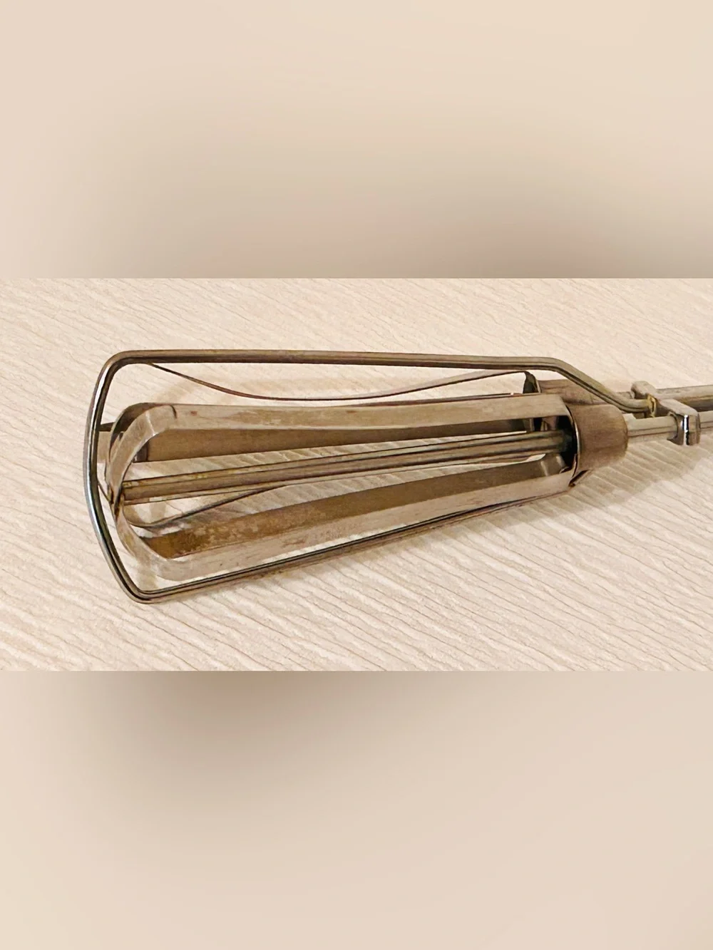 Vintage Stainless Steel Hand Mixer with Cream Handle